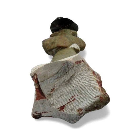 Woman Sculpture Handmade from Stone and Metal in South Africa 13" Tall - Picture 6 of 10